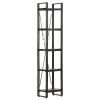 5-Tier Bookcase Black 15.7"x11.8"x70.9" Solid Mango Wood