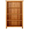 4-Tier Bookcase 27.6"x8.7"x43.3" Solid Oak Wood