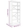 6-Tier Bookcase 31.5"x11.8"x66.9" Solid Wood Acacia