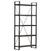 5-Tier Bookcase Black 35.4"x11.8"x70.9" Solid Mango Wood