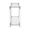 43.31'' Chrome Glass Sofa Table, Acrylic Side Table, Console Table for Living Room& Bedroom