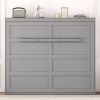 Queen Size Murphy Bed Wall Bed,Gray