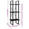 3-Tier Book Cabinet Black 15.7"x11.8"x41.3" Engineered Wood