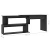 Corner Desk Gray 78.7"x19.7"x29.9" Engineered Wood