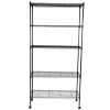 5-Layer Plastic Coated Iron Shelf with 1.5" Nylon Wheels 165*90*35 Black
