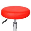 Office Stool Red Faux Leather
