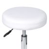 Office Stool White Faux Leather