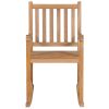 Rocking Chair with Cream White Cushion Solid Teak Wood