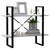 2-Tier Book Cabinet Concrete Gray 31.5"x11.8"x27.6" Engineered Wood