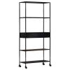 Book Cabinet 31.5"x13.8"x70.9" Rough Mango Wood & Iron