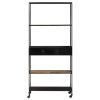 Book Cabinet 31.5"x13.8"x70.9" Rough Mango Wood & Iron