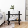 2-Tier Book Cabinet Black 31.5"x11.8"x27.6" Engineered Wood