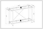 43.31'' Chrome Glass Sofa Table, Acrylic Side Table, Console Table for Living Room& Bedroom