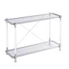 43.31'' Chrome Glass Sofa Table, Acrylic Side Table, Console Table for Living Room& Bedroom