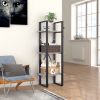 3-Tier Book Cabinet Concrete Gray 15.7"x11.8"x41.3" Engineered Wood