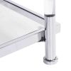 43.31'' Chrome Glass Sofa Table, Acrylic Side Table, Console Table for Living Room& Bedroom