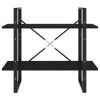 2-Tier Book Cabinet Black 31.5"x11.8"x27.6" Engineered Wood