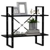 2-Tier Book Cabinet Black 31.5"x11.8"x27.6" Engineered Wood