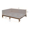 Upholstered Daybed/Sofa Bed Frame Full Size Linen-Beige