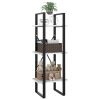 3-Tier Book Cabinet White 15.7"x11.8"x41.3" Engineered Wood