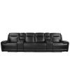 Trevor Triple 4 Seats Power Sofa With 2 Console ,Genuine Leather, Lumbar Support