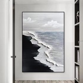 Handmade Modern Ocean Wave Oil Painting On Canvas Abstract Oil Painting Hand Painted Large Wall Art For Home Decor (size: 140x210cm)