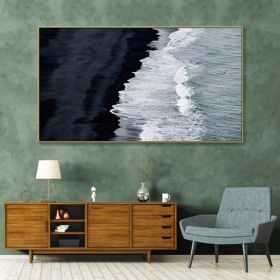 Original Oil Painting Sunrise Ocean Painting Large Canvas Coast Painting Sea Landscape Painting Palette Bedroom Painting Home Decor Christmas gift (size: 40x80cm)