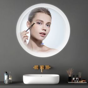 24 Inch Switch-Held Memory LED Mirror, Wall-Mounted Vanity Mirrors, Bathroom Anti-Fog Mirror, Dimmable Bathroom Mirror (Color: as Pic)